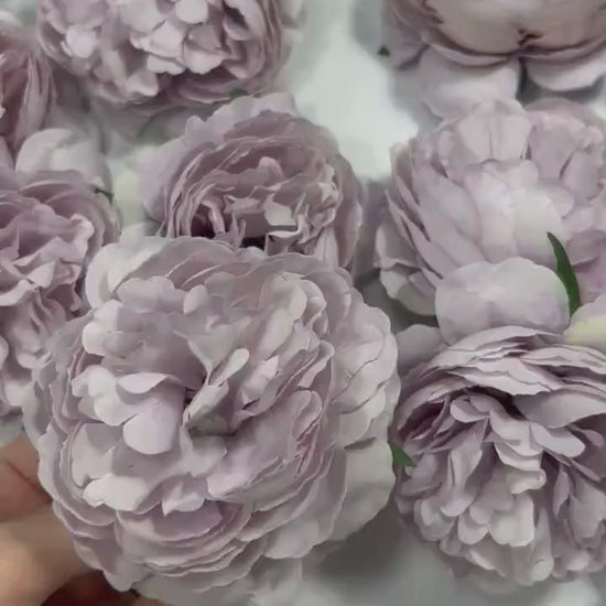 Purple Flower Heads 3” Wedding Purple Artificial Flower Head Lavender Peonies Wedding Supplies Craft Lilac Flowers Silk Violet Flower Heads