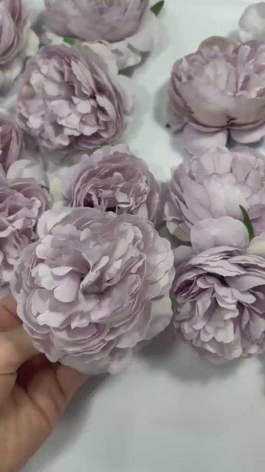 Purple Flower Heads 3” Wedding Purple Artificial Flower Head Lavender Peonies Wedding Supplies Craft Lilac Flowers Silk Violet Flower Heads