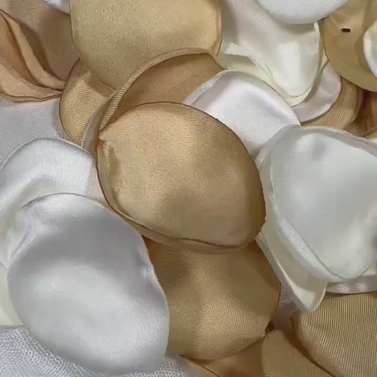 Gold And White Petals Wedding Decor Flower Girl Petals White Gold Wedding Aisle Decor Flower Petals Gold White Confetti Bridal Shower Petals