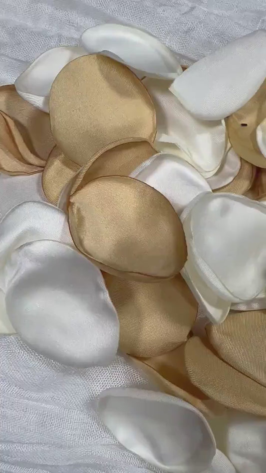 Gold And White Petals Wedding Decor Flower Girl Petals White Gold Wedding Aisle Decor Flower Petals Gold White Confetti Bridal Shower Petals