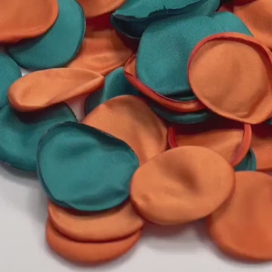 Teal Terracotta Petals Wedding Decor Peacock Petals Dark Teal Rust Wedding Aisle Decor Flower Petals Teal Blue Burn Orange Confetti