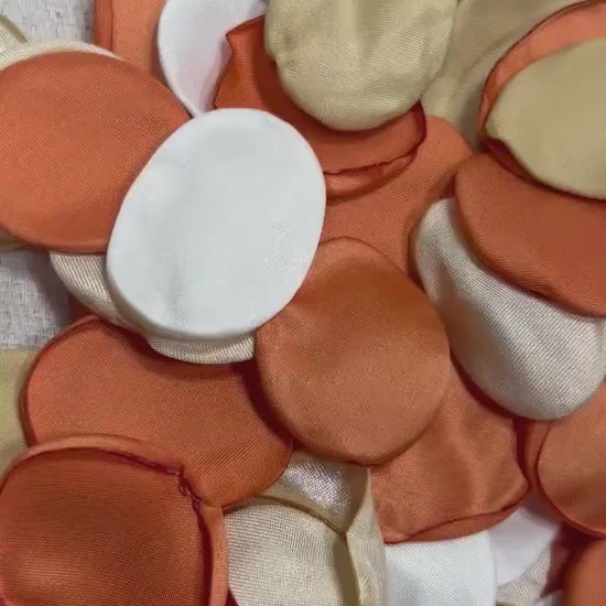 Orange Petals Wedding Decor Flower Girl Petals Burnt Orange Wedding Aisle Decor Rust Flower Petals White Ceremony Decor Terracotta Confetti