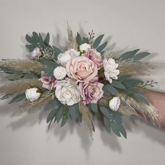 Wedding Centerpiece Dusty Rose Boho Table Decor Pink White Centerpiece Pink Wedding Arch Arrangement Dusty Rose Artificial Flower