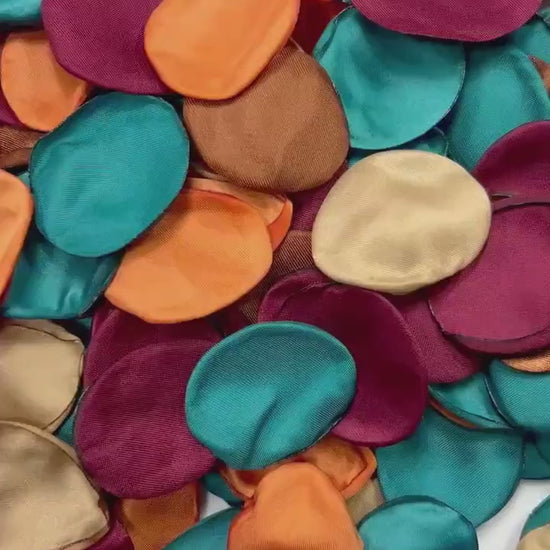 Teal Orange Petals Wedding Decor Flower Girl Petals Dark Teal Terracotta Burgundy Wedding Aisle Decor Flower Petals Brown Rust Confetti
