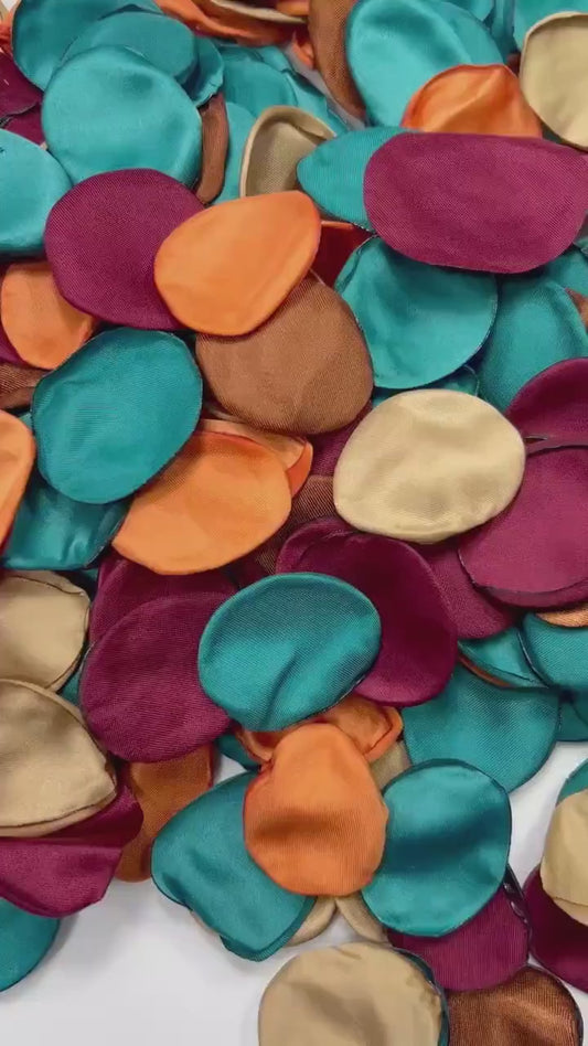 Teal Orange Petals Wedding Decor Flower Girl Petals Dark Teal Terracotta Burgundy Wedding Aisle Decor Flower Petals Brown Rust Confetti