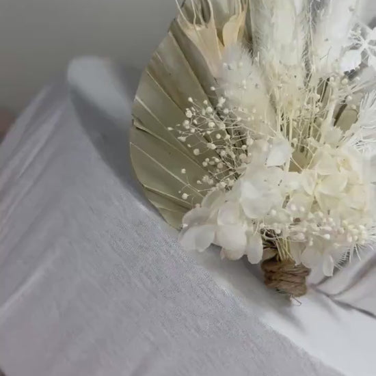 Cake Topper Wedding Decoration Boho Cake Arrangements Wedding NaturalPalms Leaves Cake Decoration White Artificial Dried Flowers Baby Breath