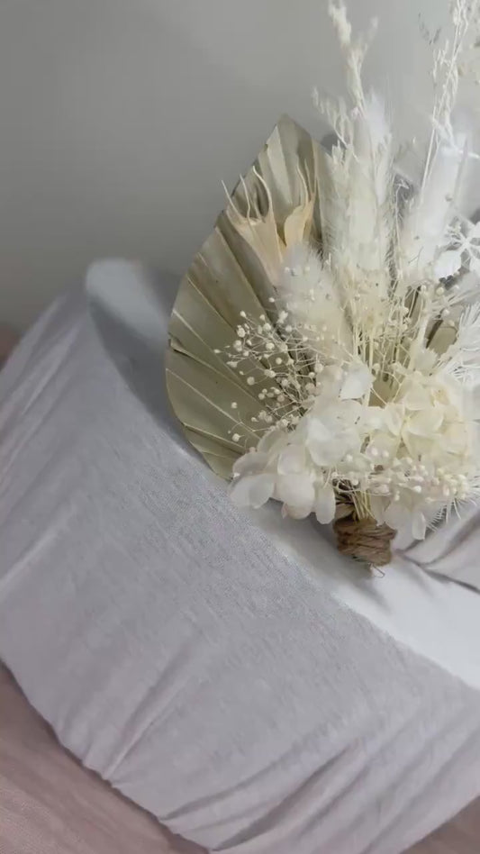 Cake Topper Wedding Decoration Boho Cake Arrangements Wedding NaturalPalms Leaves Cake Decoration White Artificial Dried Flowers Baby Breath