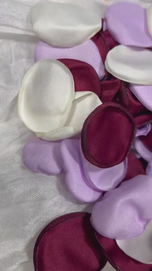 Burgundy Petals Wedding Decor Flower Girl Petals Lavender Wedding Aisle Decor Flower Petals Purple Ceremony Decor White Confetti