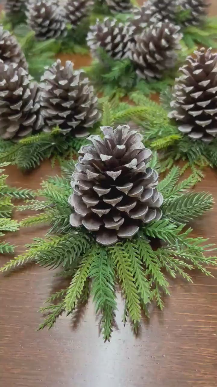 Mini Christmas Centerpiece Wedding Pine Cones Winter Decor Rustic Table Arrangement Party Decoration Small Evergreen Artificial Pine Tree