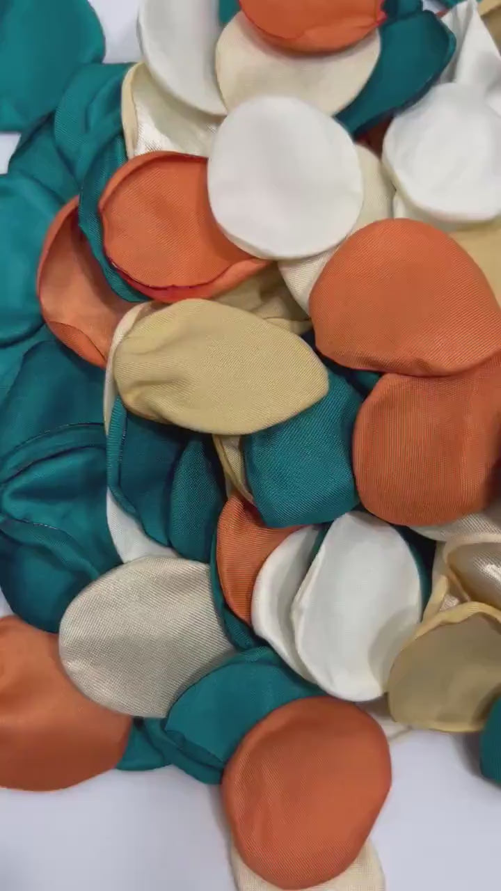 Teal Petals Wedding Decor Flower Girl Petals Teal Orange Wedding Aisle Decor Flower Petals Terracotta Ceremony Teal Decor Dusty Rose