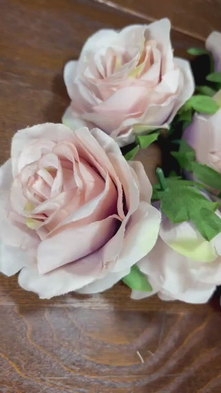 Dusty Rose Artificial Flowers Head Rose High Quality Wedding Fake Roses Dusty Rose Silk Bridal Accessories Decoration Home Decor DIY Wedding