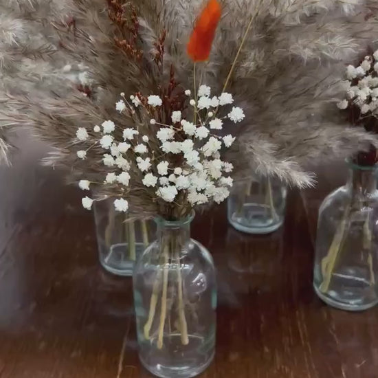 Pampas Grass Centerpieces, Boho Wedding Bud Vase Decor, Beige Neutral Fall Table Decor, Brown Terracotta Mini Bouquet Baby Breath