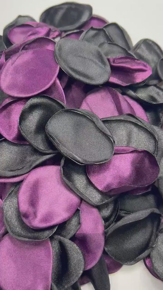 Black Purple Petals Wedding Decor Flower Girl Petals Black Wedding Aisle Decor Flower Petals Black Purple Dark Ceremony Decor Plum Confetti