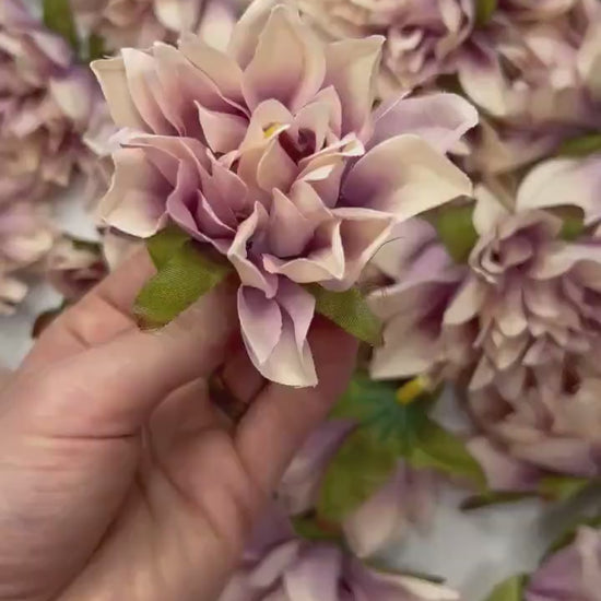 Dusty Rose Flower Heads Wedding Dusty Rose Dahlia Artificial Flowers Blush Pink Dahlia Silk Heads Flower Craft Supplies Dusty Pink Wedding