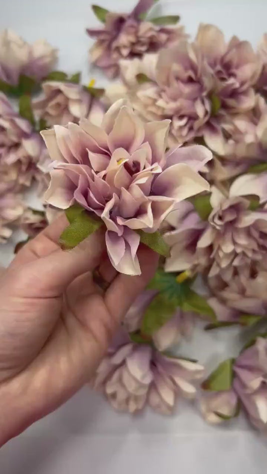 Dusty Rose Flower Heads Wedding Dusty Rose Dahlia Artificial Flowers Blush Pink Dahlia Silk Heads Flower Craft Supplies Dusty Pink Wedding