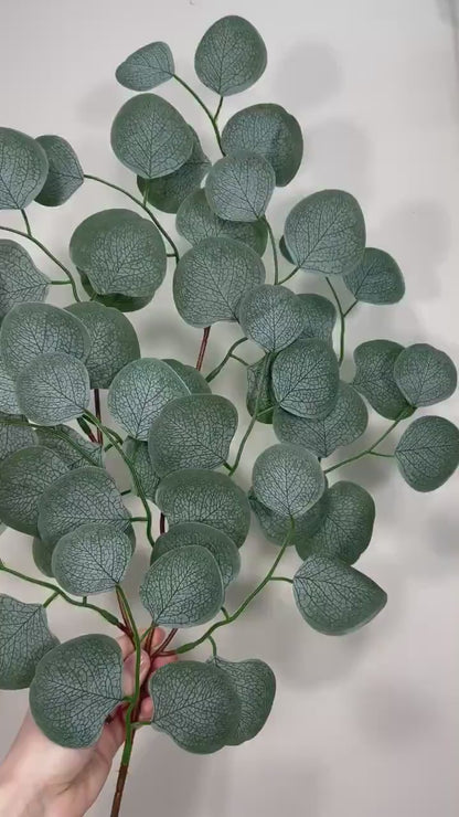 Round Artificial Eucalyptus Branch Sage Greenery Eucalyptus Stems Leaves Décor Wedding Sage Greenery Faux Eucalyptus Craft Supplies Wedding