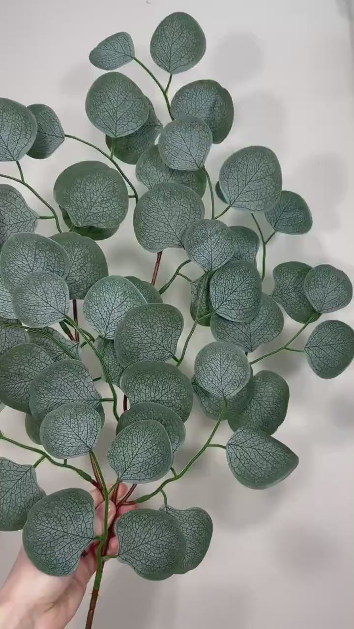 Round Artificial Eucalyptus Branch Sage Greenery Eucalyptus Stems Leaves Décor Wedding Sage Greenery Faux Eucalyptus Craft Supplies Wedding