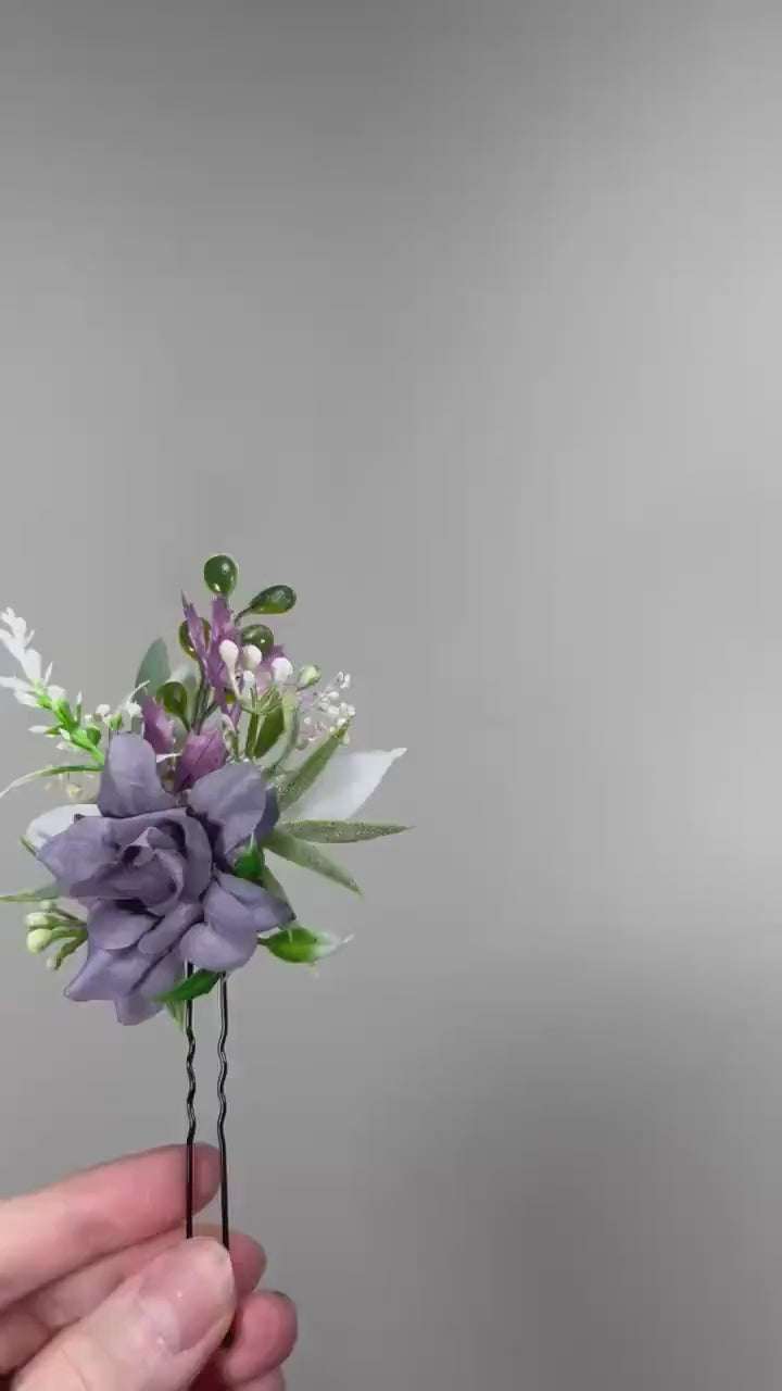 Purple Hair Pin Wedding Dusty Purple Flower Girl Headpiece Floral Plum Hair Pin Accessories Hair Pin Purple Baby Breath Artificial Flowers