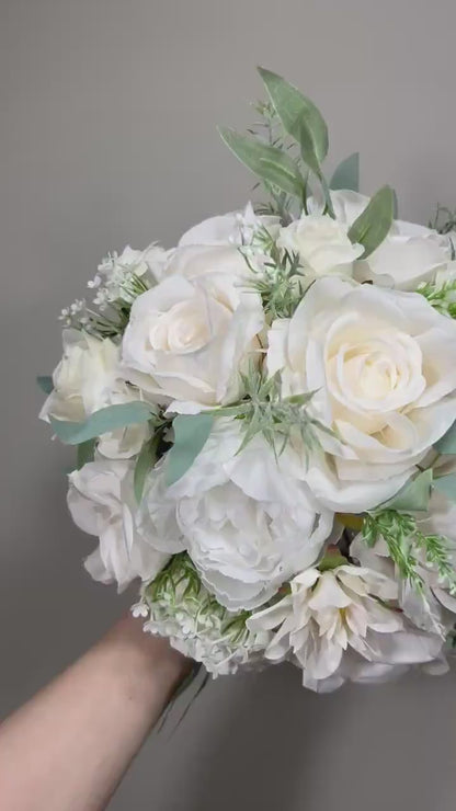 Cake Decoration White Wedding Topper Decor Cake Arrangements Sage Ivory Cake Decoration Ivory Artificial Flower Cake Decor White