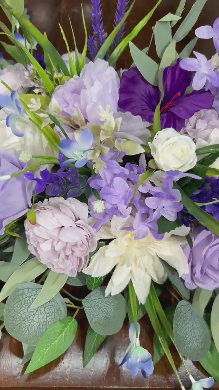 Purple Sweetheart Wedding Table Decor White Lavender Centerpiece Wedding Violet Sweetheart Lilac Table Decor Purple Centerpiece Wild Flowers