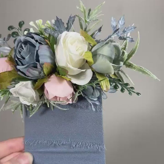 Wedding Blue Corsage White Wedding Wrist Corsage Dusty Rose Bridesmaids Dusty Blue Light Corsage Pink Mom Corsage Artificial Flowers