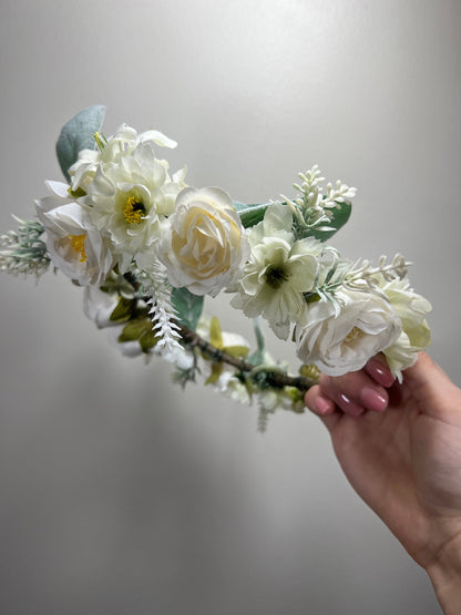 Wedding Flower Crown Handmade Wedding Bridal Floral Headband Adult Decor Flower Girl Crown Bridal Wreaths Artificial Flowers Crown ChildrenHair Accessory