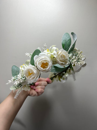 Wedding Flower Crown Handmade Wedding Bridal Floral Headband Adult Decor Flower Girl Crown Bridal Wreaths Artificial Flowers Crown ChildrenHair Accessory