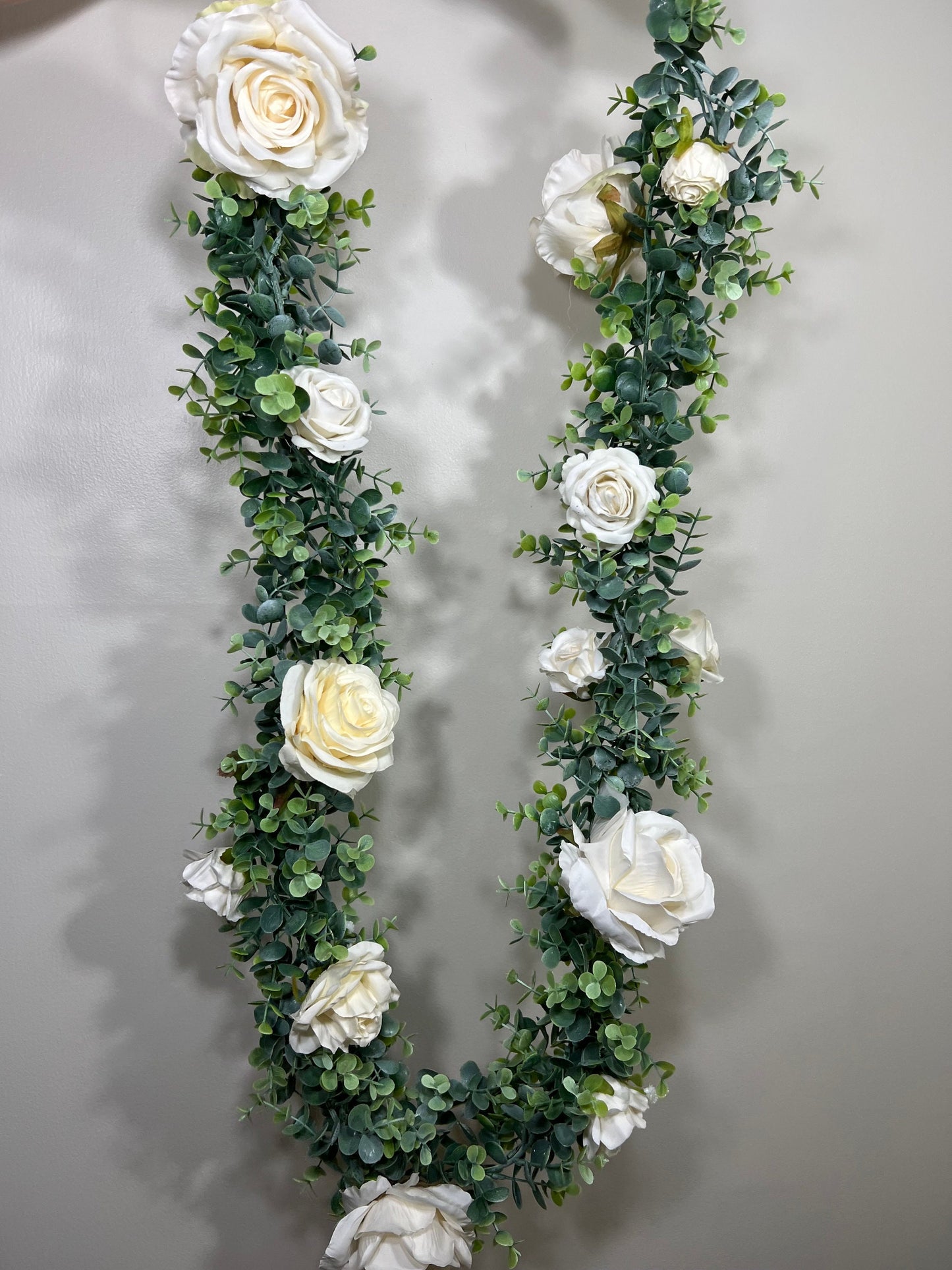 Wedding Arch Arrangement White Ivory Arch Aisle Arrangement Decor White Handmade Artificial Flowers Eucalyptus Baby Breath Centerpiece Sage