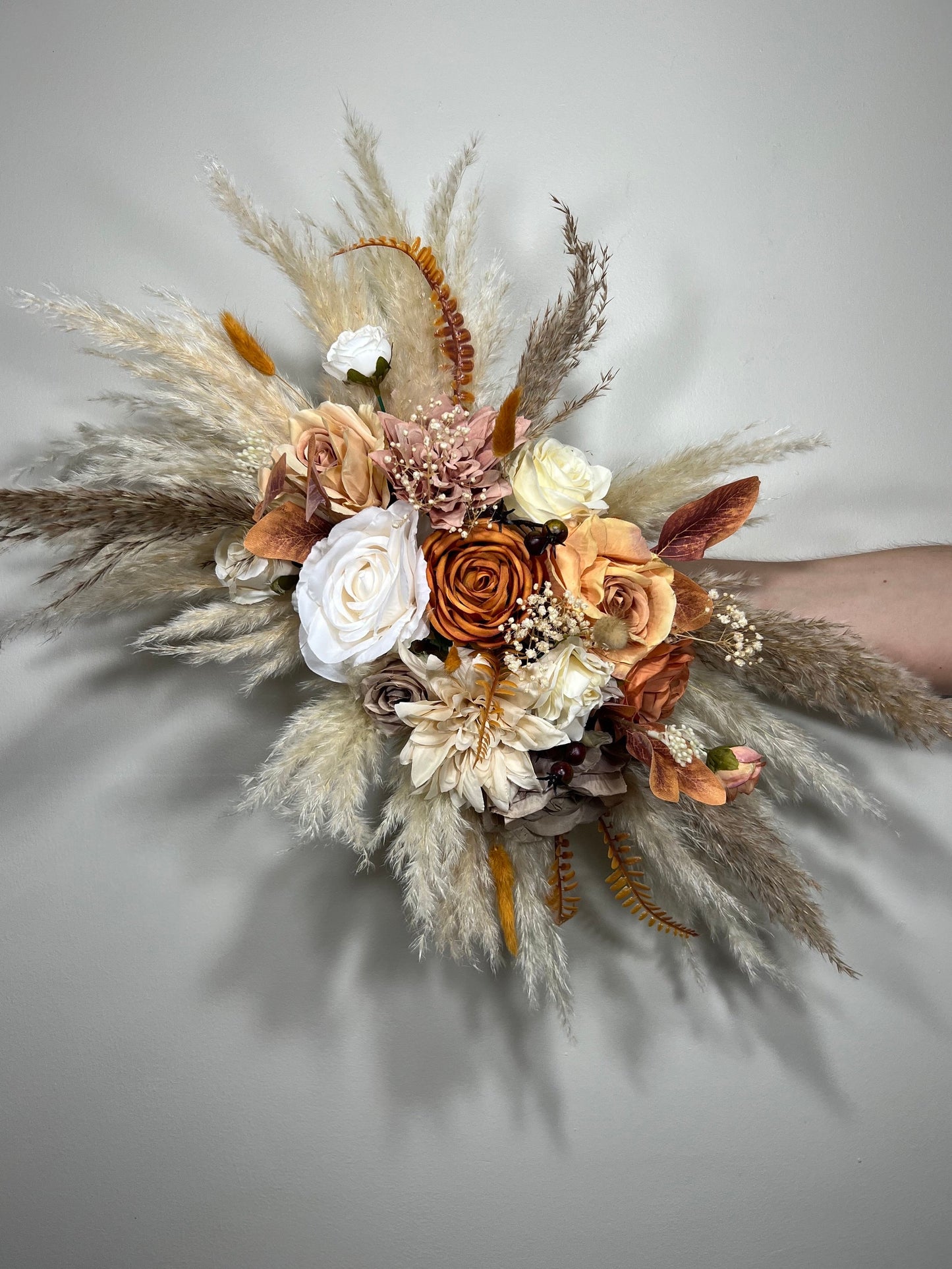 Wedding Arch Arrangement Terracotta Boho Pampas Grass Arch Aisle Arrangement Burnt Orange Artificial Dried Flowers Swag Backdrop Wall Decor