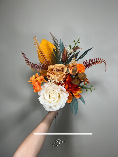 Wedding Bouquet Terracotta Bridal Wedding Rust Terracotta Bouquet Burnt Orange Decor Fall Eucalyptus Handmade Artificial Dried Flower