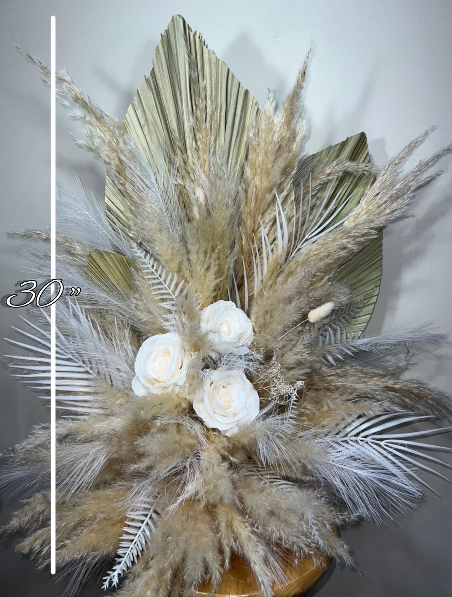 Wedding Ground Arch Arrangement White Boho Pampas Grass Arch Aisle Arrangement Aisle Runners Standing Arch Palm Leaves Decor Handmade