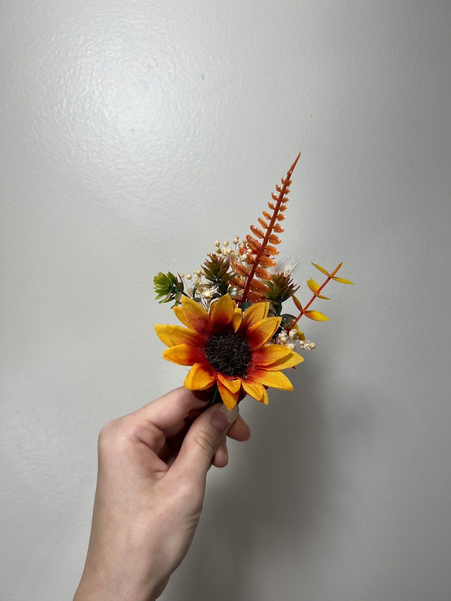 Wedding Bouquet Sunflower Boho Burnt Orange Bridal Terracotta Fall Decor Rust Sunflower Artificial Flowers Dried Pampas Grass Baby Breath