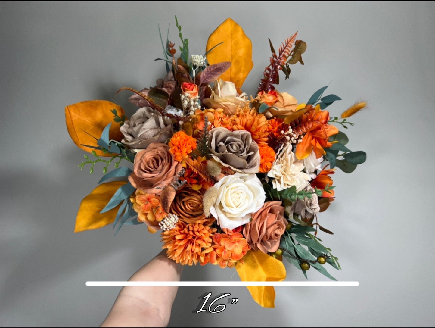 Wedding Bouquet Terracotta Bridal Wedding Rust Terracotta Bouquet Burnt Orange Decor Fall Eucalyptus Handmade Artificial Dried Flower