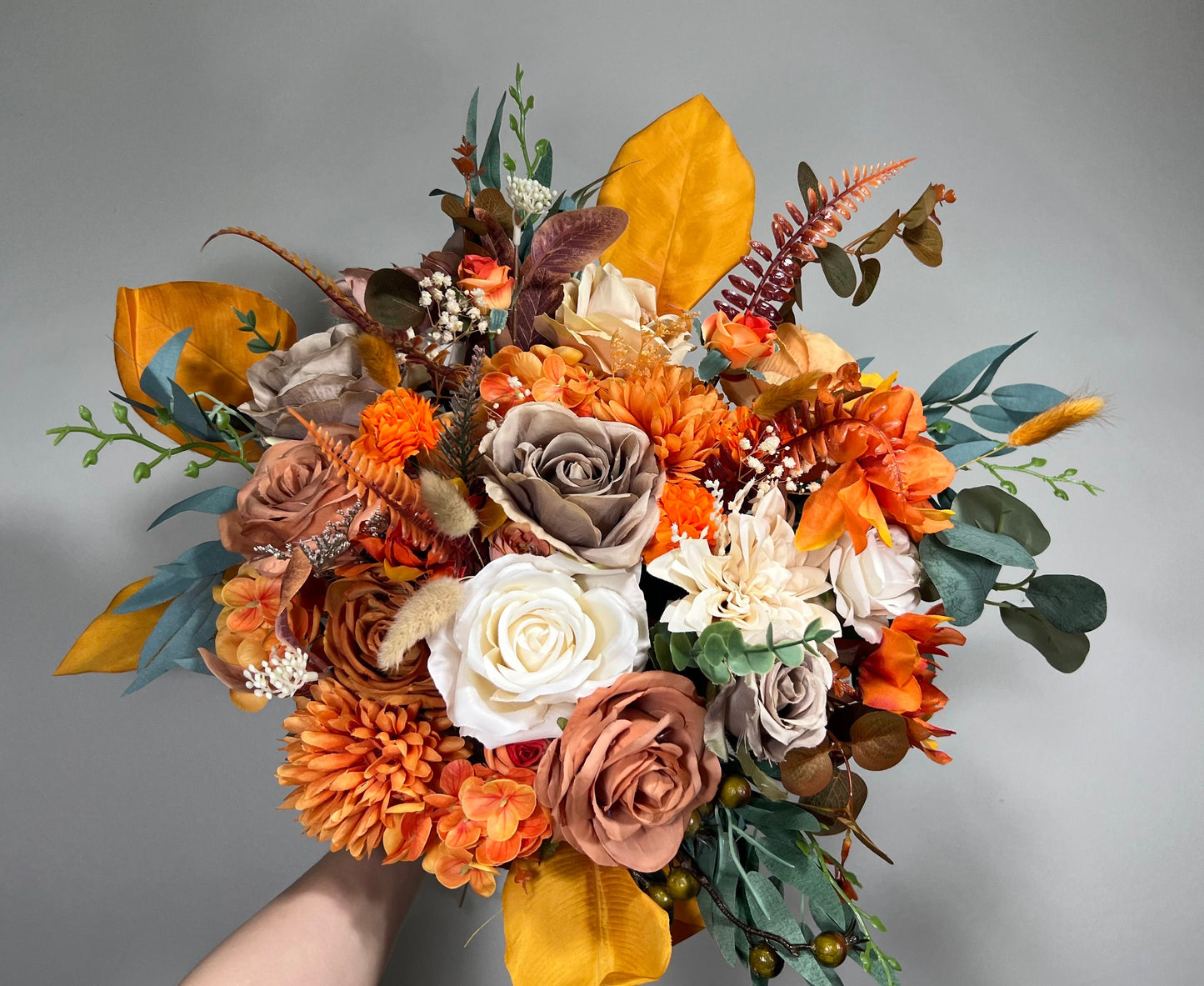 Wedding Bouquet Terracotta Bridal Wedding Rust Terracotta Bouquet Burnt Orange Decor Fall Eucalyptus Handmade Artificial Dried Flower