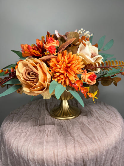 Wedding Centerpiece Terracotta Boho Table Decor Anemone White Centerpiece Burnt Orange Table Centerpiece Eucalyptus Artificial Flower