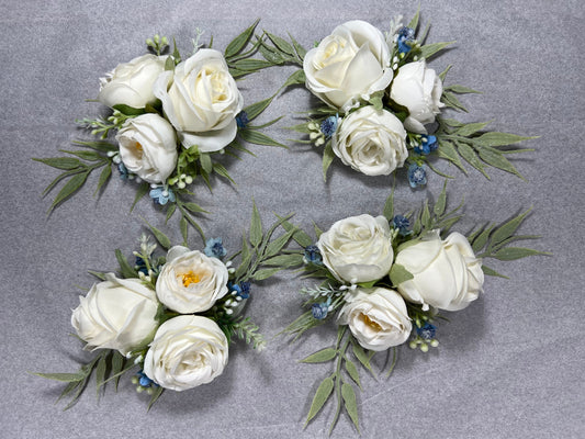 Wedding Corsage White Bridal Ivory Wedding Classic Wrist Corsage Bridesmaids Decor White Wedding Rose Accessories Artificial Flower Corsage