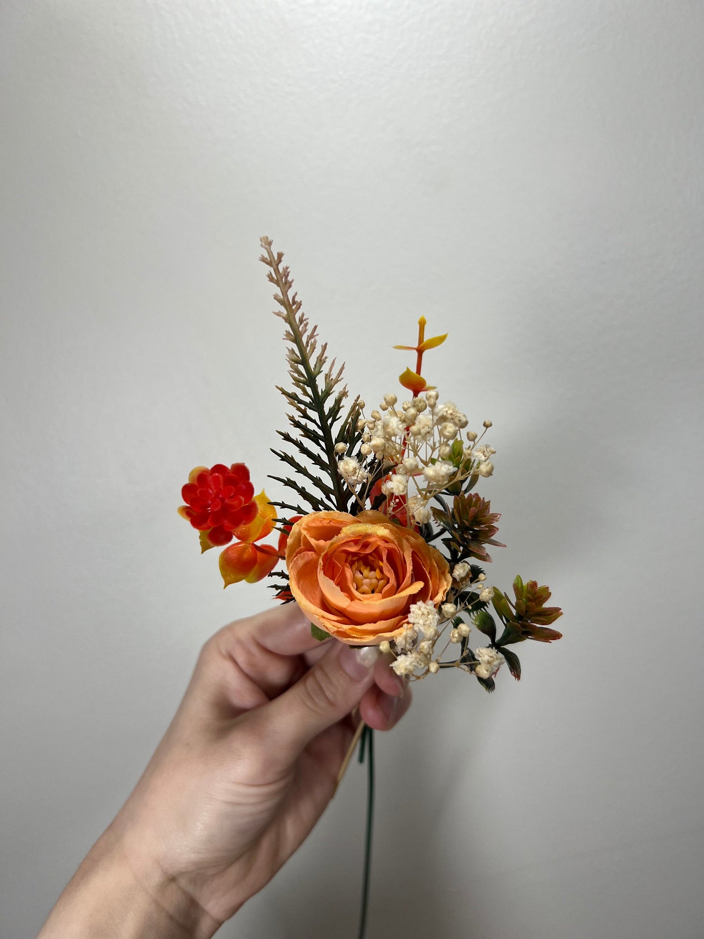 Wedding Bouquet Sunflower Boho Burnt Orange Bridal Terracotta Fall Decor Rust Sunflower Artificial Flowers Dried Pampas Grass Baby Breath