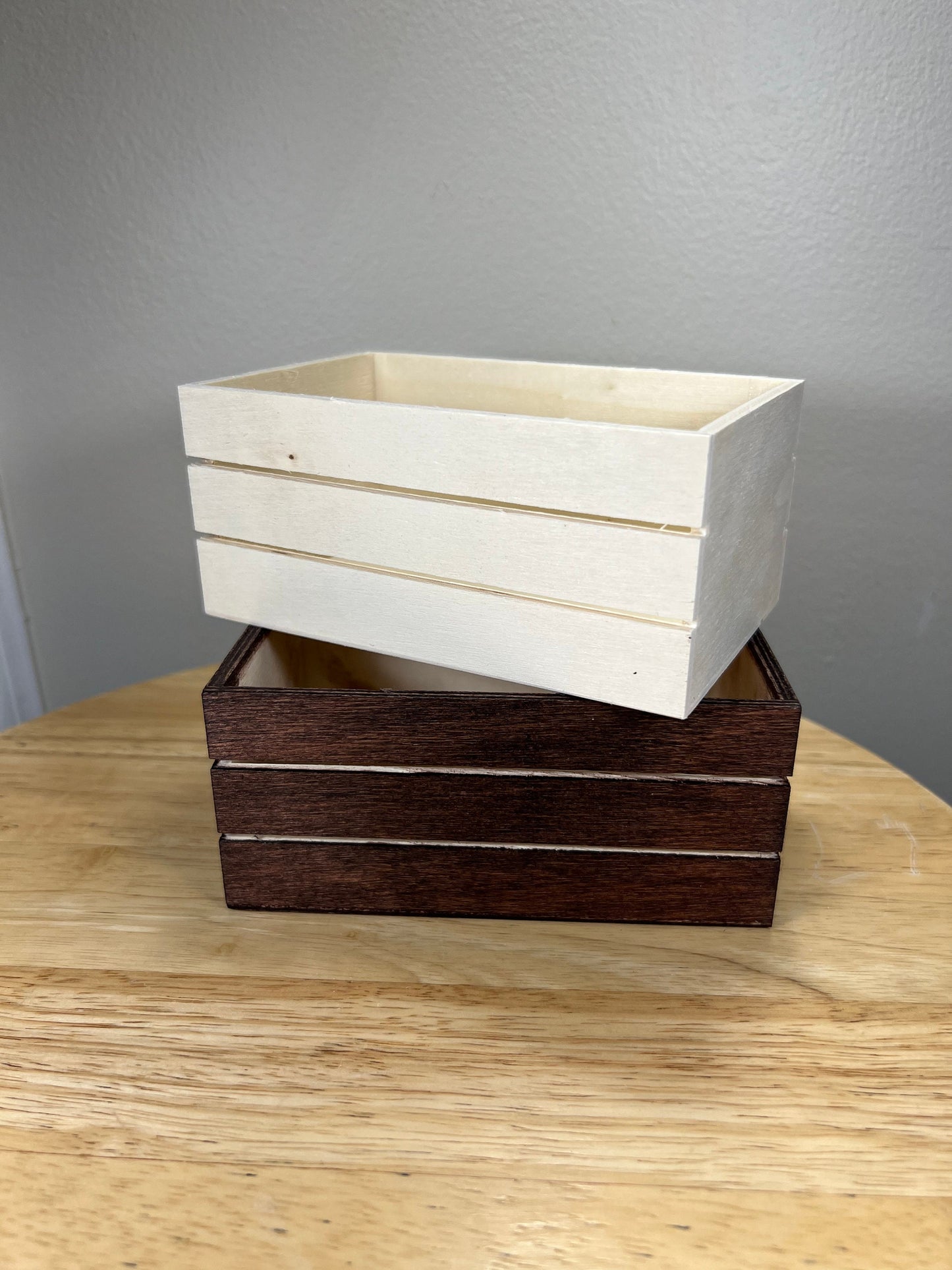 Wooden Crate Wedding Centerpiec Vase Custom Stained Wood Box Wedding White Candle Holder Decoration Organizer Home Decor Pot Table Planter