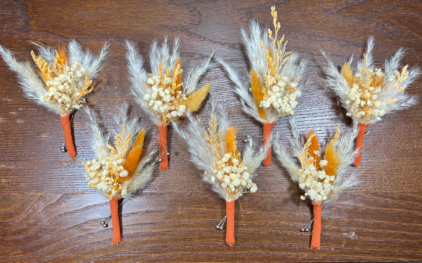 Wedding Boutonniere Terracotta Groom Boho Burnt Boutonnières Groomsmen Rust Burnt Orange Dried Flowers Baby Breath Boutonnière Terracotta