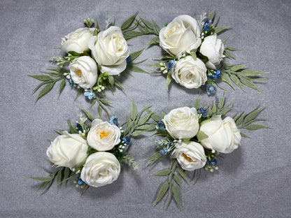 Wedding Corsage White Bridal Ivory Wedding Classic Wrist Corsage Bridesmaids Decor White Wedding Rose Accessories Artificial Flower Corsage