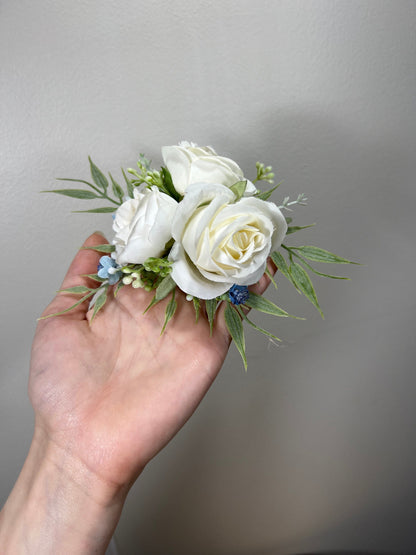 Wedding Corsage White Bridal Ivory Wedding Classic Wrist Corsage Bridesmaids Decor White Wedding Rose Accessories Artificial Flower Corsage