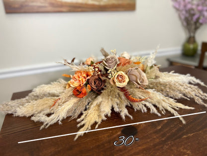 Wedding Sweetheart Rust Terracotta Centerpiece Burnt Orange Aisle Arrangement Cinnamon Home Decor Brown Table Centerpiece Fall Artificial