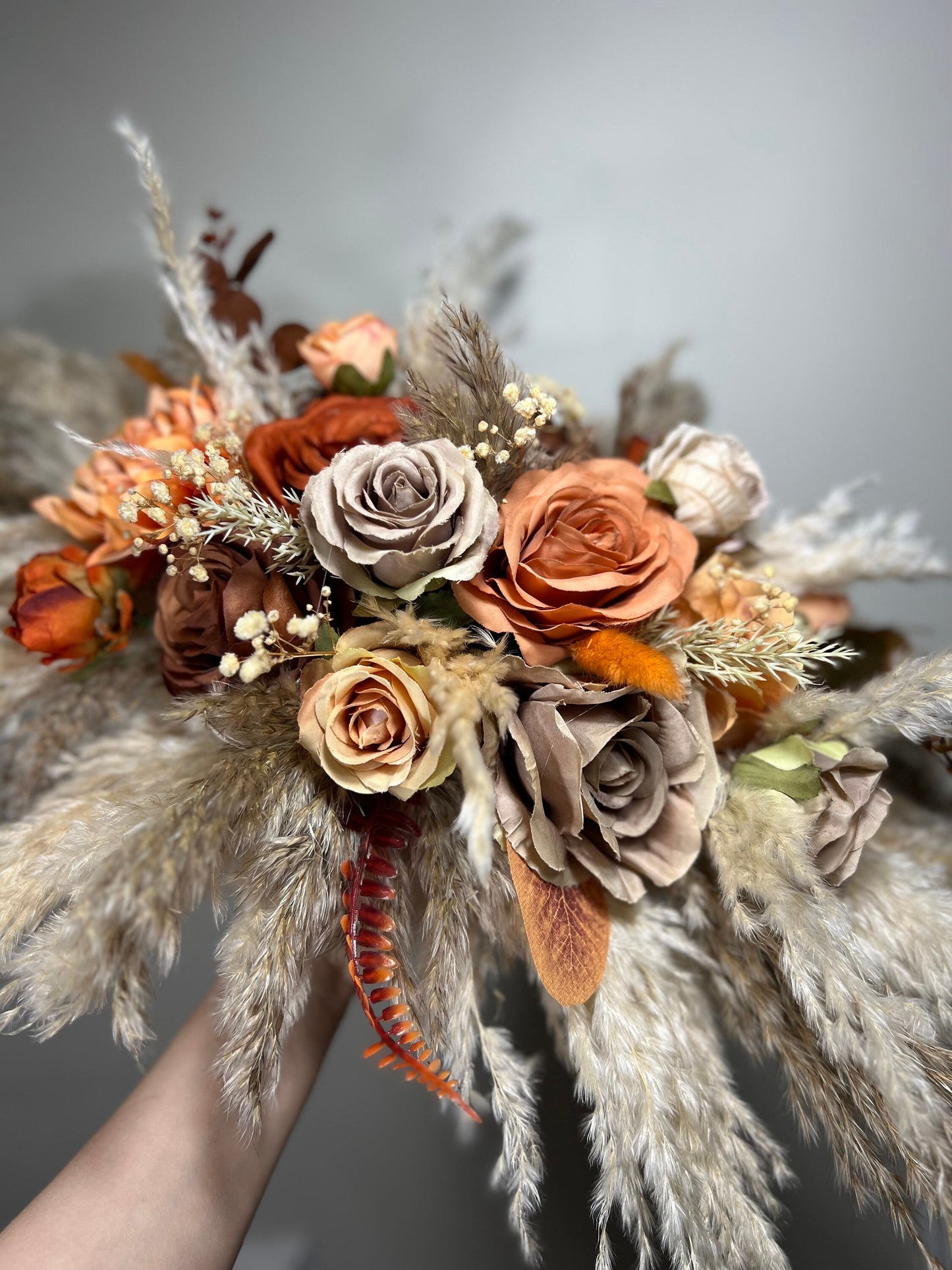 Wedding Arch Arrangement Rust Boho Terracotta Burnt Orange Brown Cinnamon Arch Aisle Arrangement Arbor Pampas Grass Swag Home Decor Wall