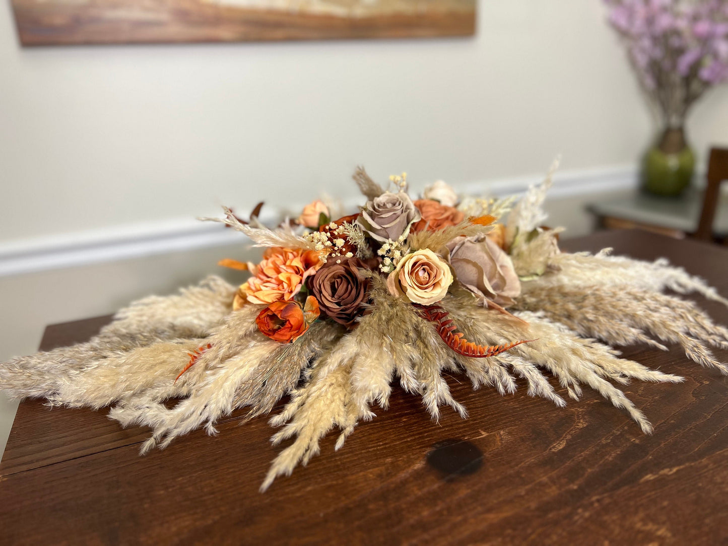 Wedding Sweetheart Rust Terracotta Centerpiece Burnt Orange Aisle Arrangement Cinnamon Home Decor Brown Table Centerpiece Fall Artificial