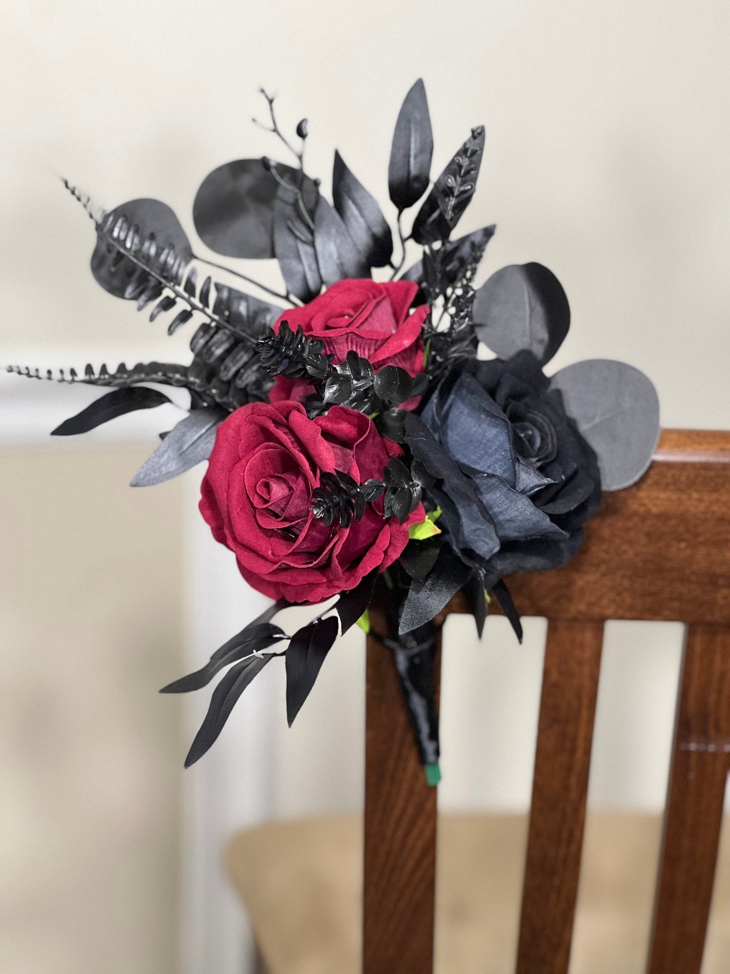 Pew Decor Wedding Burgundy Aisle Flowers Black Aisle Arrangement Wedding Chai r Decor Ceremony Decoration Gothic Artificial Flower Black