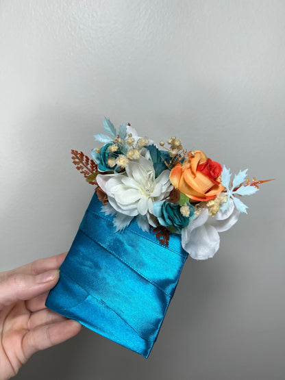 Wedding Pocket Boutonniere Terracotta Groom Boutonnière Turquoise Groomsmen White Boutonniere Pocket Square Ivory Rustic Artificial Flowers