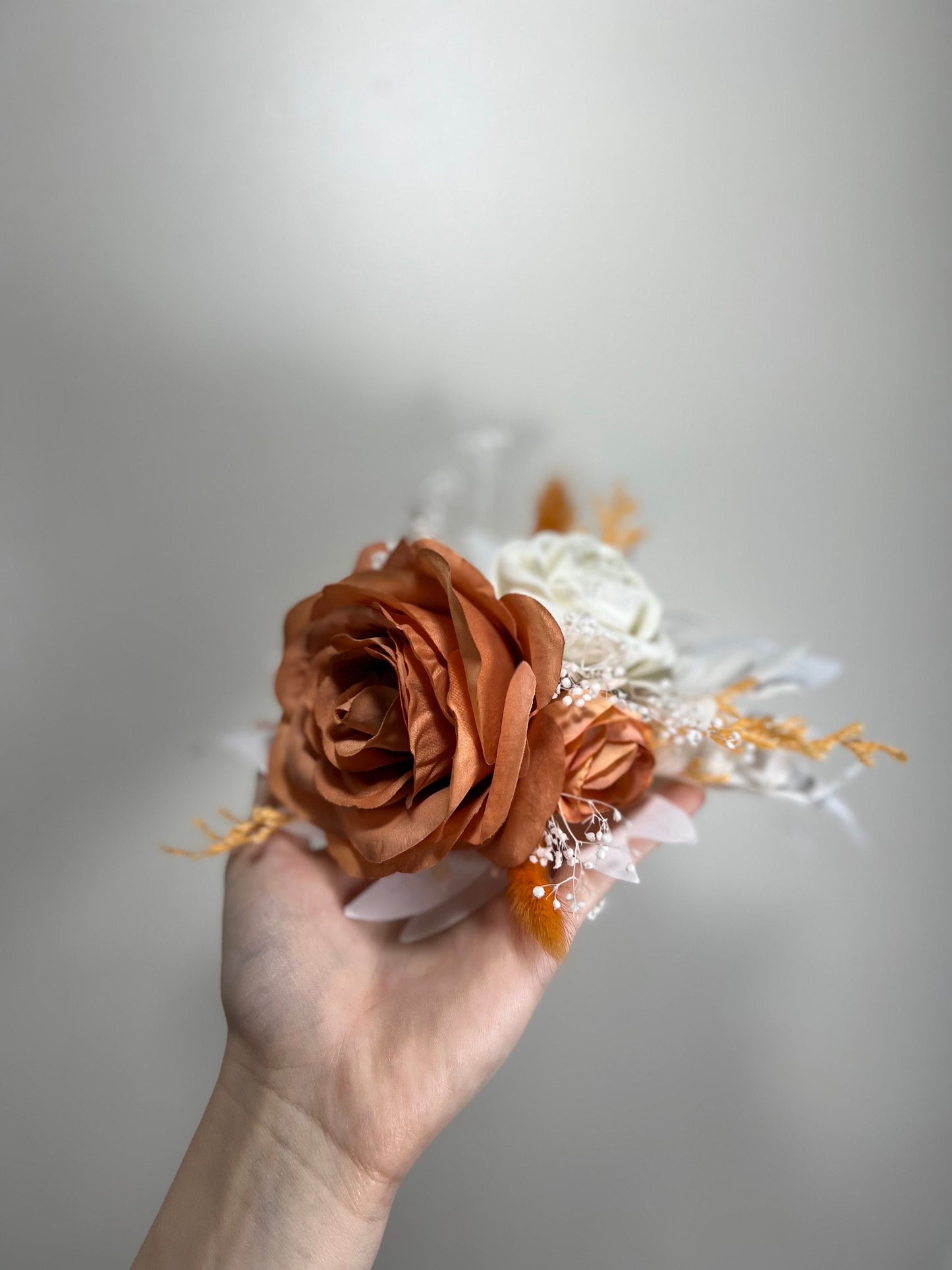 Cake Decoration Terracotta Wedding Topper Rust Decor Cake Arrangements Wedding Cake Decoration White Artificial Dried Flowers Baby Breath