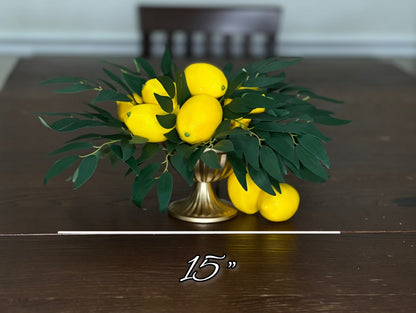 Wedding Lemon Centerpiece Rustic Table Decor Lemon Centerpiece Table Centerpiece Eucalyptus Lemon Artificial Flower Table Home Decor Lemon