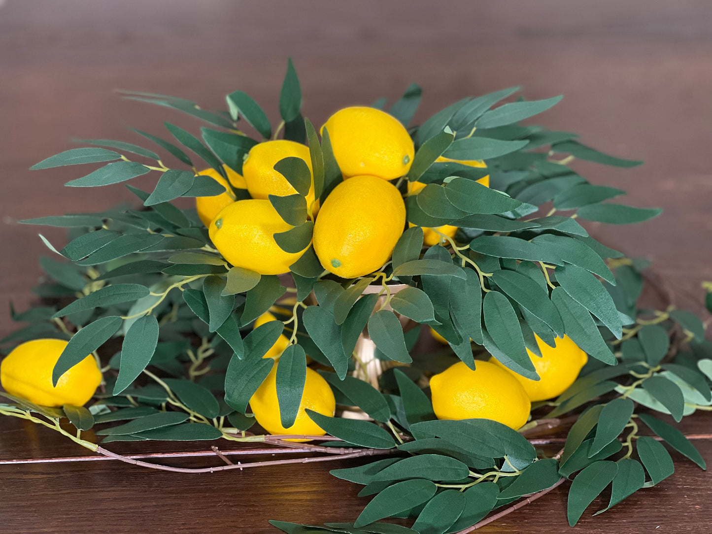 Wedding Lemon Centerpiece Rustic Table Decor Lemon Centerpiece Table Centerpiece Eucalyptus Lemon Artificial Flower Table Home Decor Lemon