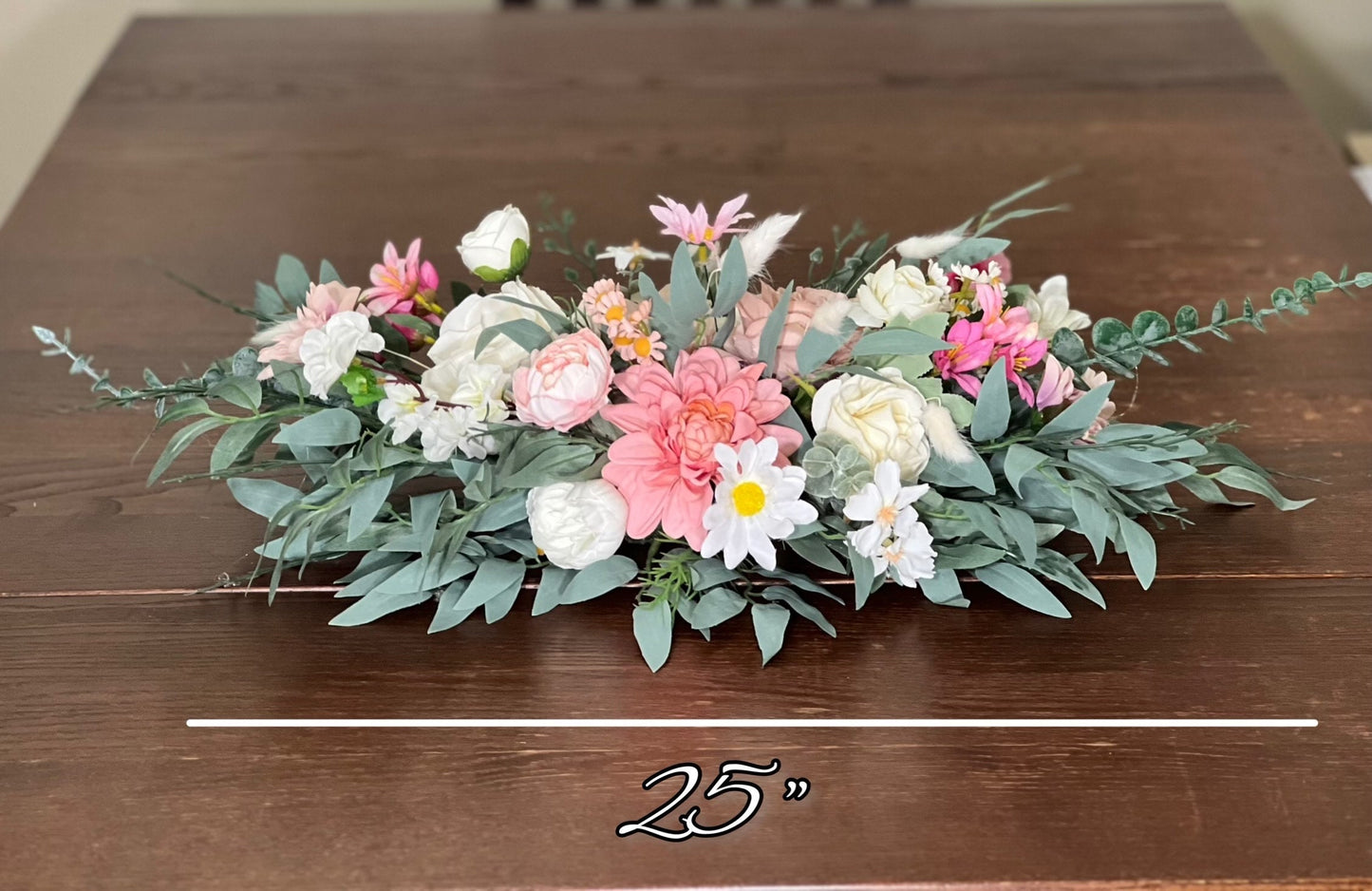 Wedding Sweetheart Pink White Dusty Rose Aisle Arrangement Centerpiece Pink Table Sweetheart Ivory Spring Chamomile Artificial Flowers